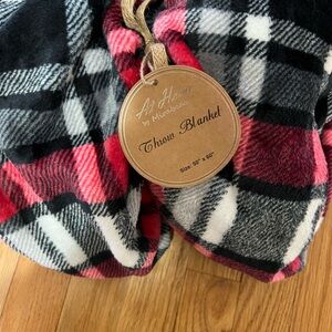 Air Home by Mirabela Red and Black Plaid Throw Blanket
